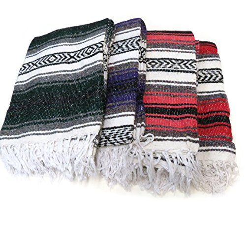 Leos Imports Handmade Mexican Yoga Blanket Multipourpose 72"x49"