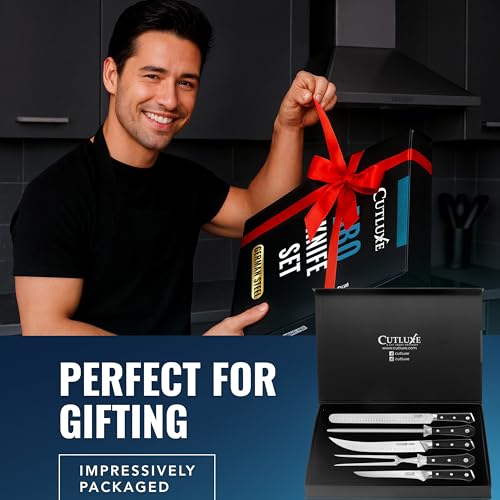 Cutluxe Butcher Knife Set, 5-Piece Slicing Carving Knives for Meat Cutting | BBQ Prep Blades, Ultra Sharp German Steel, Full Tang Ergonomic Handles – Grilling Gift for Men - size: 5 Pcs BBQ Set