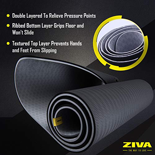ZIVA TPE Yoga Mat 5mm - color: Black
