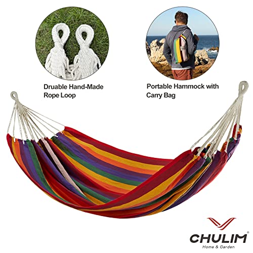Brazilian Double Hammock with Tree Straps, Extra Large, 450 lbs Capacity - color: Red Stripe, size: X-Large