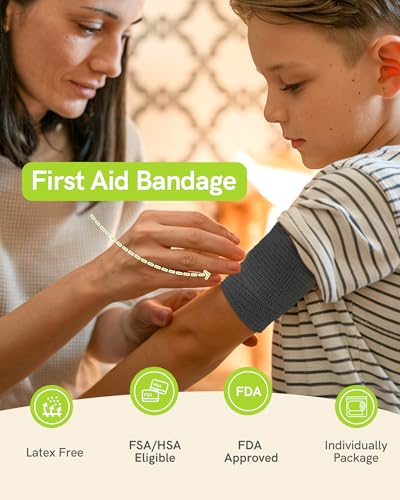 FriCARE Self Adhesive Bandage Wrap, Medical Tape in First Aid Kit, Classic | Elastic Cohesive Bandages for Sports/Vet/Wrist Ankle Wounds, 2 Inches X 5 Yards, Latex-free 6 Rolls - color: Classic