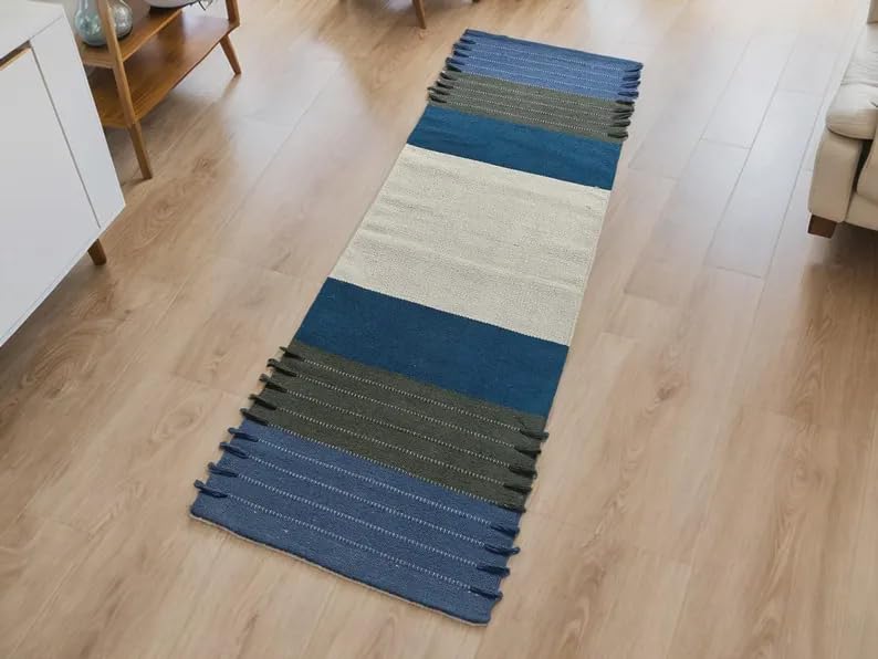 Payal Rugs Cotton Yoga Mat - Eco-Friendly Hand-Woven Rug - Non Slip & Thick (24”x72”x5mm) for Yoga Everyday Fitness at Home - Comfortable Extra-Long - color: Multicolor