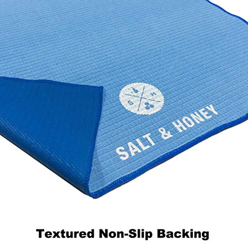 Salt & Honey Non-Slip Pilates Reformer Mat Towel - color: Blue