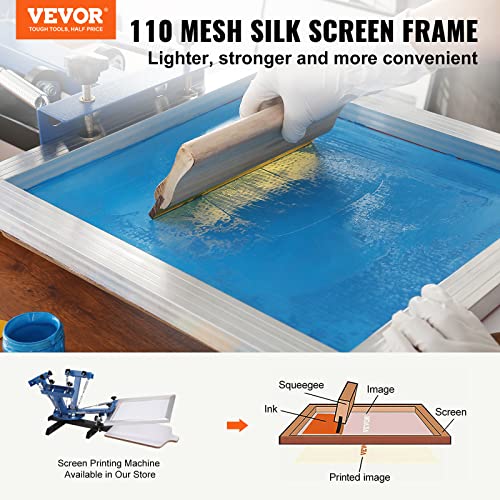 VEVOR 6 Pieces Aluminum, 10x14inch Silk Screen Frame with 110 Count High Tension Nylon Mesh and Sealing Tape for T-Shirts DIY Printing, Silver - size: 10x14inch, style: 6 Pieces