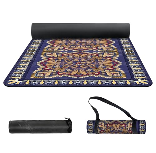 nuveti Yoga Mat Print Extra Thick TPE Non Slip Fitness Exercise Mat with Carrying Bag,72"x24" Extra Thick 6MM Exercise & Workout Mat for Yoga, Pilates Fitness and Floor Exercises - color: OSDT1