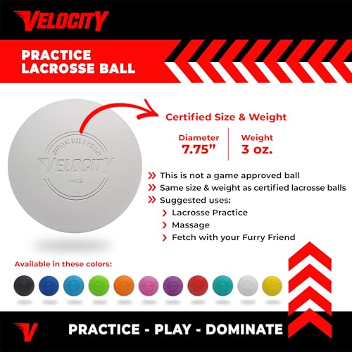 Velocity Lacrosse Balls - 9가지 색상 선택 가능, 1, 2, 3, 6, 18, 60, 120 (케이스) 팩 - color: 화이트., size: 12 Balls, style: 연습용 공