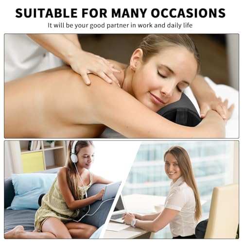 Ripeng Half Round Massage Table Bolster Pillow Pad with Strap Handle, Semi-Round Bolster Pillow, 6"W x 3"H x 21"L Bolsters Support Pad for Massage Yoga Spa Neck Under Knee Ankles Pain Relief(4 Pcs) - size: 6"W x 3"H x 21"L