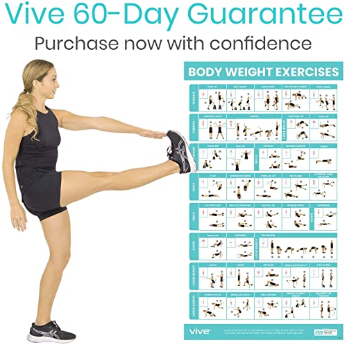 Vive Body Weight Exercise Poster - Workout for Home Gym Laminated Chart