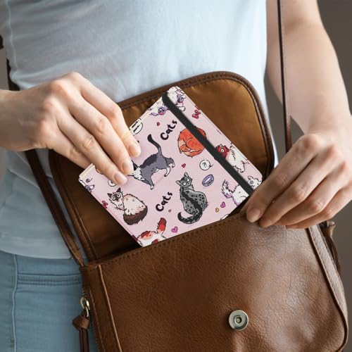 4.8x4.8 Pocket Sketch Book,Hardcover Art Sketchbook for Drawing Journal | Cloth Cover,80gsm Blank Paper,96Sheets,Lay-Flat,Portable Travel Creation Paint Diary Memo Planner,Dry MediaPink Cat - color: Cloth Cover-4.8x4.8in-Pink Cat