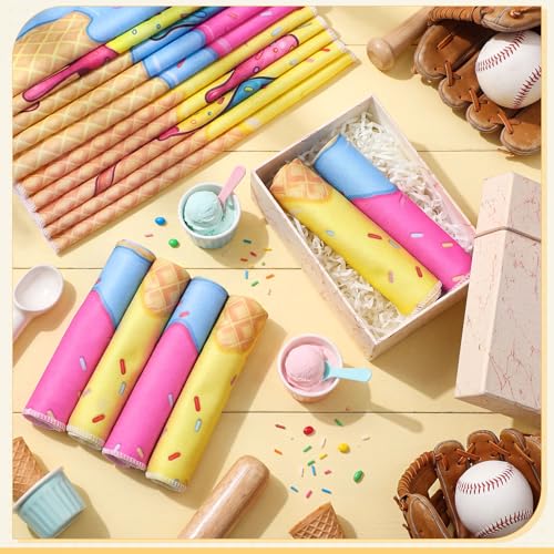 FuWeave 12 Pcs Ice Cream Softball Cooling Towels Gifts 40 x 12 Inch - color: Ice Cream Softball, size: 40 x 12 inches