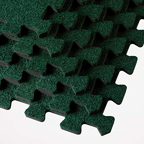 We Sell Mats 3/8 Inch Thick Interlocking Foam Carpet Tiles Durable Carpet Squares Anti Fatigue Support for Home Office or Classroom Use - color: Hunter Green, style: 16 Square Feet (4 Tiles)