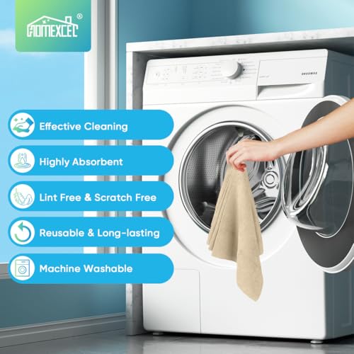 HOMEXCEL Microfiber Cleaning Cloth 20 PK, Towels for Cars and Shop, Brown - color: Brown