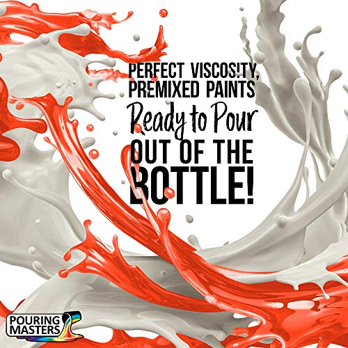 Pouring Masters Neon Bikini Orange Ready to Pour Acrylic Pouring Paint - Premium 8-Ounce Pre-Mixed Fluid Acrylic Paint - Fluid Art Supplies for Canvas, Wood, Paper, Tile & Rocks - color: Neon Bikini Orange