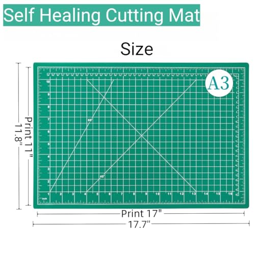 45mm Rotary Cutter and Mat Set, Fabric Cutter Wheel and 12x18 Inch Self Healing Sewing Cutting Mat, Fabric Rotary Cutter with 5pcs Rotary Blades for Quilting Patchworking Crafts, Turquoise - color: Turquoise