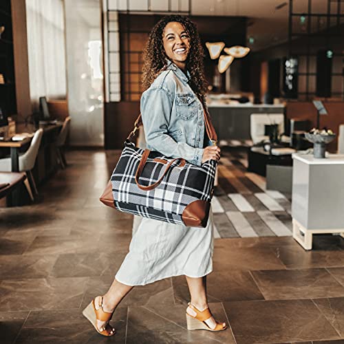 Jadyn Luna Women's Weekender Bag and Travel Duffel, Large 37 Liter Capacity - color: Plaid, size: Large