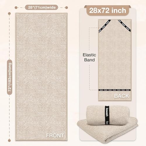 Hot Yoga Mat Towel, Non-Slip Microfiber 28x72in - color: Dark Beige, size: 28 inch X 72 inch