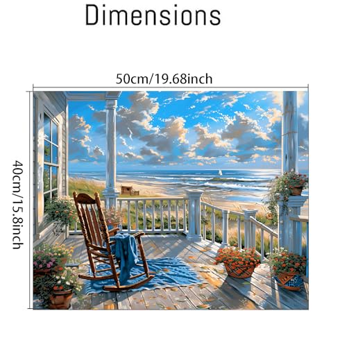 Clendo Landscape Paint by Numbers Kit for Adults Beginners, Beach Adult Paint by Numbers on Canvas, Acrylic Painting Crafts for Home Decor (16x20inch) - color: MT120125-US, size: Frameless