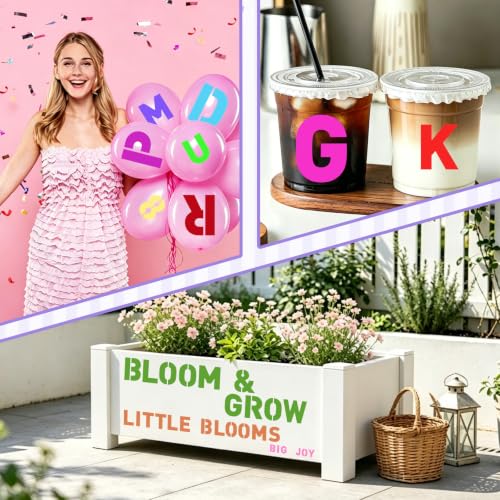 120Pcs Letter Stencils Reusable Letter Number Stencils for Painting Craft | Small Plastic Alphabet Number,Drawing Stencil,on Wall,Wood,Chalkboard,Fabric,DIY Art Project,1+2+3 Inch - size: 1+2+3 Inch