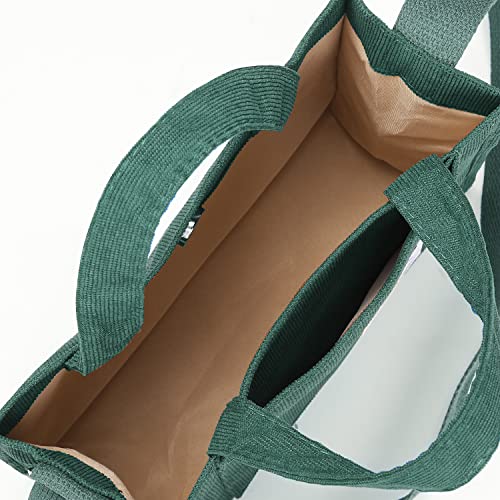 WantGor Tote Bag for Women, Corduroy Crossbody Bags Shoulder Handbag - color: Green