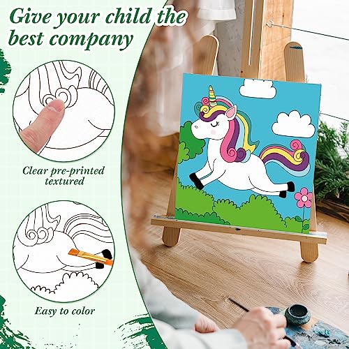 Sherr 12 Pcs Pre Drawn Canvas to Paint Animal Pre Printed Canvas for Painting for Beginners Students DIY Art Paint Supplies Christmas Valentines Party Favor(Cute Animals,8 x 8 Inch) - size: 8 x 8 Inch, style: Cute Animals