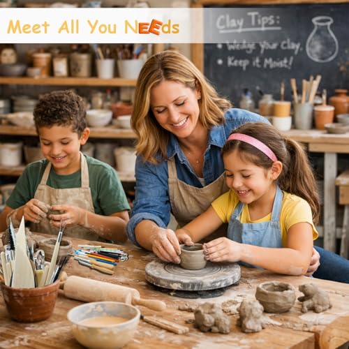 OMTRS Clay Sculpting Tools Kit, Pottery Clay Tools for Adult, Beginners and Artists, Pottery Carving Kit for Pottery, Dotting, Molding, Shaping (Natural) - color: Natural