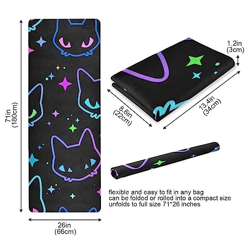 Cute Chubby Frog Yoga Mat, 71 x 26 Inch Non-slip Yoga Mats Folding Travel Exercise Mat Indoor Outdoor Gym Pilates with Storage Bag for Women Men - color: A04