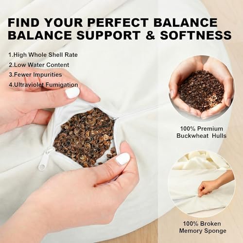 Ultimate Meditation Cushion Set – 2-in-1 Zafu & Zabuton, Buckwheat & Memory Foam, Velvet Cover for Yoga & Mindfulness (Beige) - color: Beige