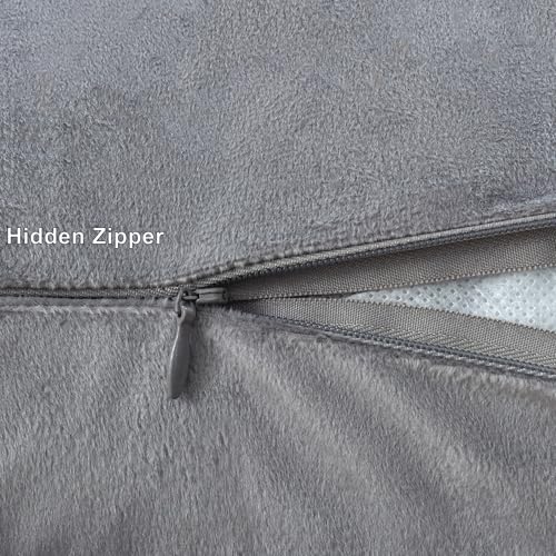 Loom and Mill Luxury Grey Jacquard Throw Pillow Cover 20 x 20 Inch 1 Piece - color: Grey
