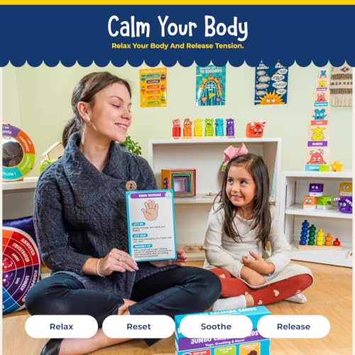 Open The Joy Jumbo Calming Cards, SEL Mindfulness Cards for Kids 3+