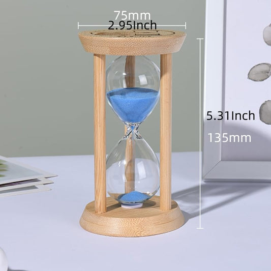100% Bamboo Sand Timers, Hourglass Sand Timers 30Min, Wooden Sandglass Timer for Toothbrush Timer Games Classroom Home Office Cooking(Blue+30Min) - color: Blue, size: 30Min