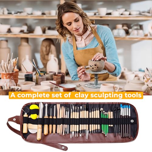 42 PCS Adult Clay Sculpting Tools Kit, All-in-One Pottery Tool Set for Carving, Molding & Shaping - for Adult Hobbyists and Artists