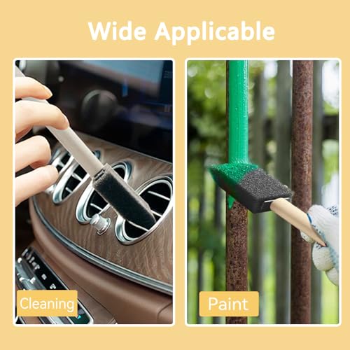 18 Pcs Foam Paint Brushes, 2 Inch Sponge Paint Brush, Wood Handle Sponge Foam Brush for Painting, Staining, Varnish, Craft, Touch Up - size: 18 Packs 2 inch