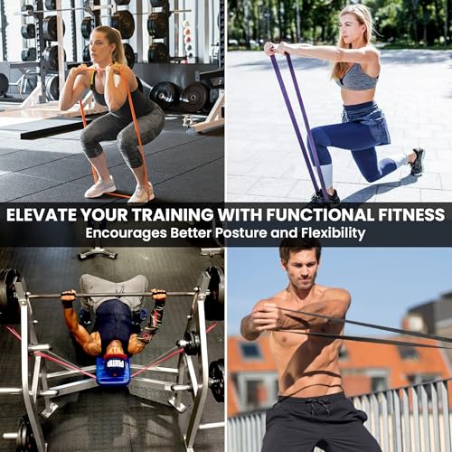 Pull Up Assist Bands Set by Functional Fitness. Heavy Duty Resistance and Assistance Training Band - color: Combo Pack- #3 Black and #4 Purple