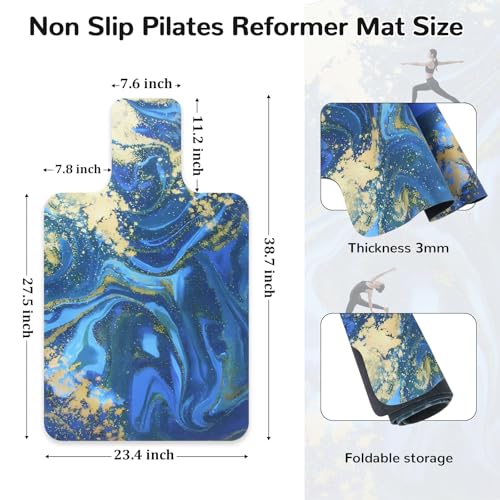 Non-Slip Pilates Reformer Mat Cover 39“ x 23”, Wicking Reformer Towel | 2mm-Thick Pilates Reformer Machine Cover Mat, Soft Fleece Surface, Lightweight and Foldable, Quick Drying, For Yoga, Fitness