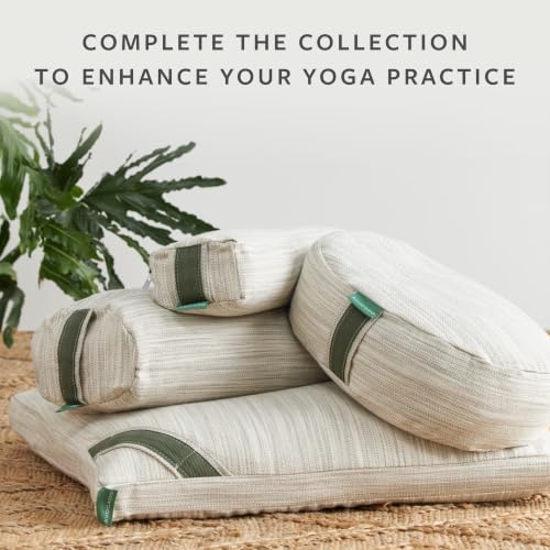 Avocado Organic Yoga Meditation Pillow, GOTS Certified Organic Cotton Cover, Natural Buckwheat Fill - size: Slim Yoga Bolster