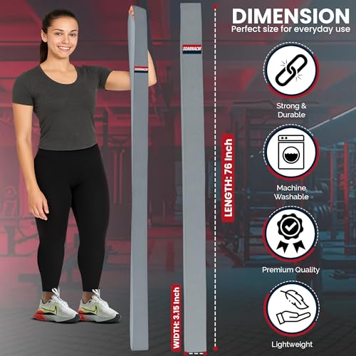 76-Inch Extended-Length Resistance Bands – Heavy-Duty Black Fabric Workout Bands for Strength, Mobility, Stretching & Full-Body Training – Durable Exercise Bands for Home