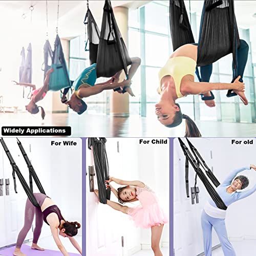 Tchrules Leg Stretcher Strap, Backbend Training Belt with Door Anchor, Flexibility Trainer Stretching Equipment Assist Stretch Strap for Fitness Gymnastics Dance Aerial Yoga Ballet - color: Black