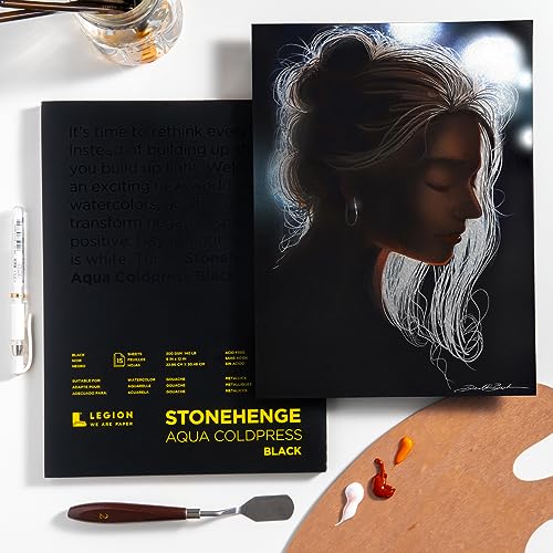 Legion Stonehenge Aqua Black Watercolor Paper Pad - 10" x 10", Cold Press, 15 Sheets - size: 10" x 10"