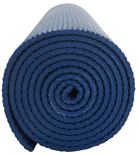 Everyday Yoga Deluxe Mat, Spacious 72"x24" Non-Slip, 3-5mm Extra Thick - color: True Navy, size: 5mm Thick