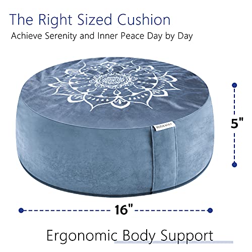 Hihealer Meditation Cushion, Traditional Tibetan Velvet Meditation Pillow - color: Blissful Pink & Aqua