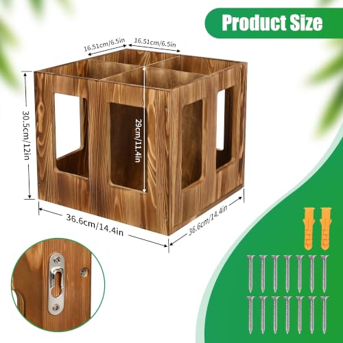4-Slot Vintage Wood Yoga Mat Holder Storage Organizer, Versatile