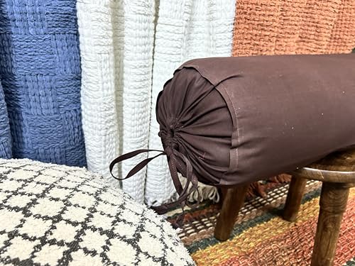 Bolster removable cover cotton (Brown, 6" x 16" (15cm x 40 cm)) - color: Brown, size: 6" x 16"