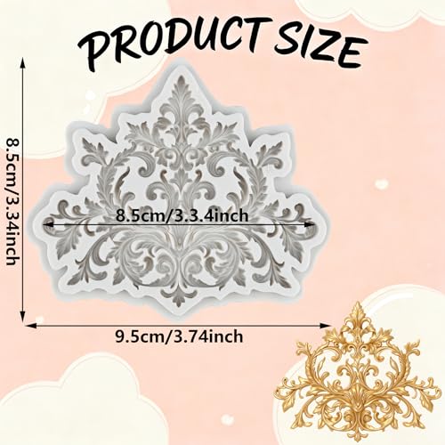 Baroque Polymer Clay Mold Curlicues Scroll Lace Silicone Molds | Jewelry Making Epoxy Resin Casting Air Dry Polymer Clay Craft - color: Style D
