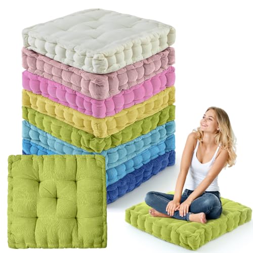 Jerify Macaron 8 Pcs Large Floor Pillow Cushion,Square 20 x 20 - color: Macaron, size: Square 20 x 20