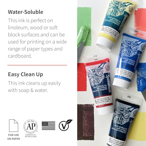 Speedball Water-Soluble Block Printing Ink, 16 oz Jar, Violet (003708)