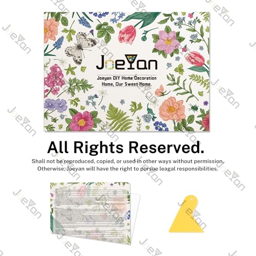 Joeyan Blue and Green Floral Rub On Transfers for Furniture and Crafts, 2 Large Design Sheets 12''x18'', DIY Home Decal on Wood Glass Metal Canvas Porcelain Paper Plastic, Flowers in The Field - style: Blue and Green Floral