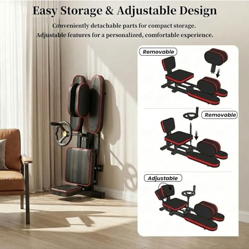 Leg Stretch Machine for Splits, 440LBS Heavy Duty Steel Frame Leg Stretcher, Split Machine Training Fitness for Home Gym, 240° Leg Stretching Equipment for Adults Teens Ballet Dance Gymnastics(Black) - color: Red