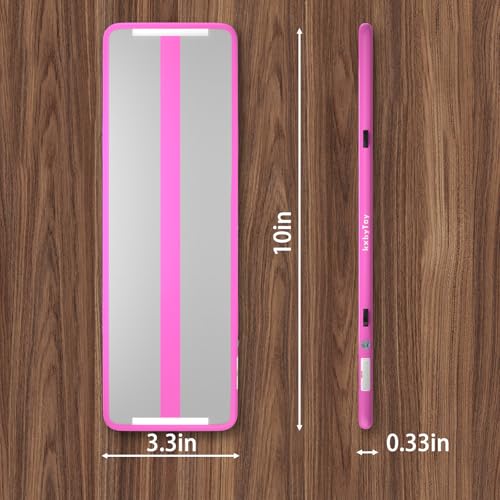 Air Mat Tumble Track 4 inches Thickness Inflatable Gymnastics Mat for Home Use/Training/Cheerleading/Yoga 10/13/16/20ft with Electric Air Pump - color: pink, size: 20' x 3.3' x 4" (L x W x H) (6m*1m*10cm)