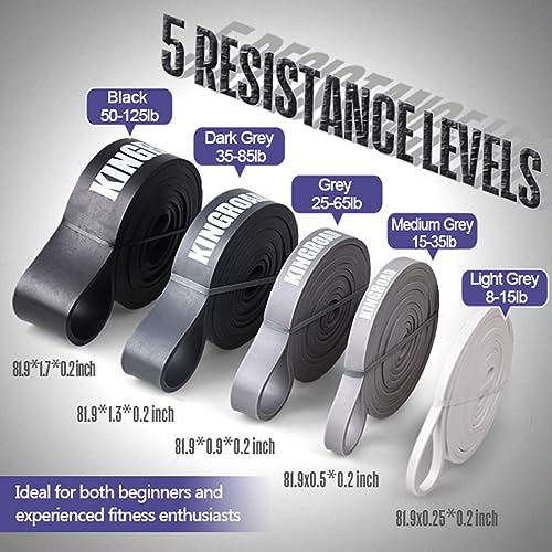 Resistance Band Pull Up Assistance Bands Sets Resistance Heavy Duty Exercise Stretch Fitness Bands for Stretching Power Lifting Workout Training with Instruction Guide - style: Black set of 5 Latex Free, Resistance, Resistance Bands, Pull up