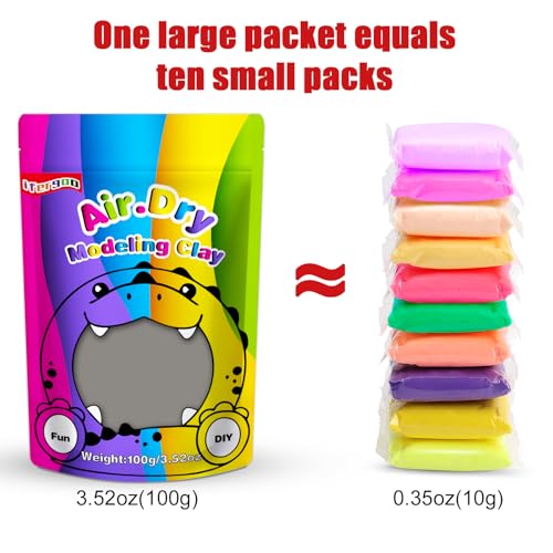 ifergoo 100g Gray Air Dry Clay, 3.5oz DIY Creative Modeling Clay for Kids | Refill Foam Magic Clay for School Art & Craft Project, Slime Supplies, Ultra-light & Soft, Gift for Age 3-12 Boys & Girls - color: Gray/100g